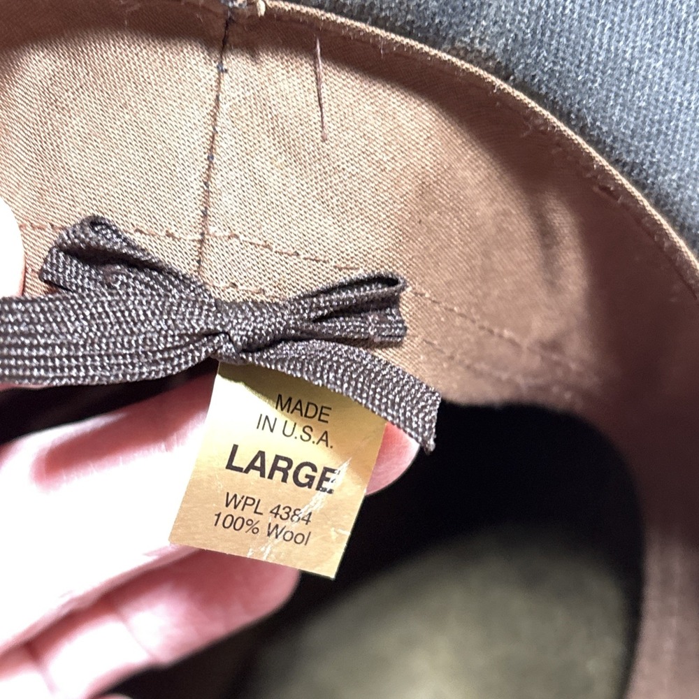 Broner Men's Hat Brown L Lite Felt 100% Wool Camo Accent Cowboy Water Repellent - Picture 8 of 16